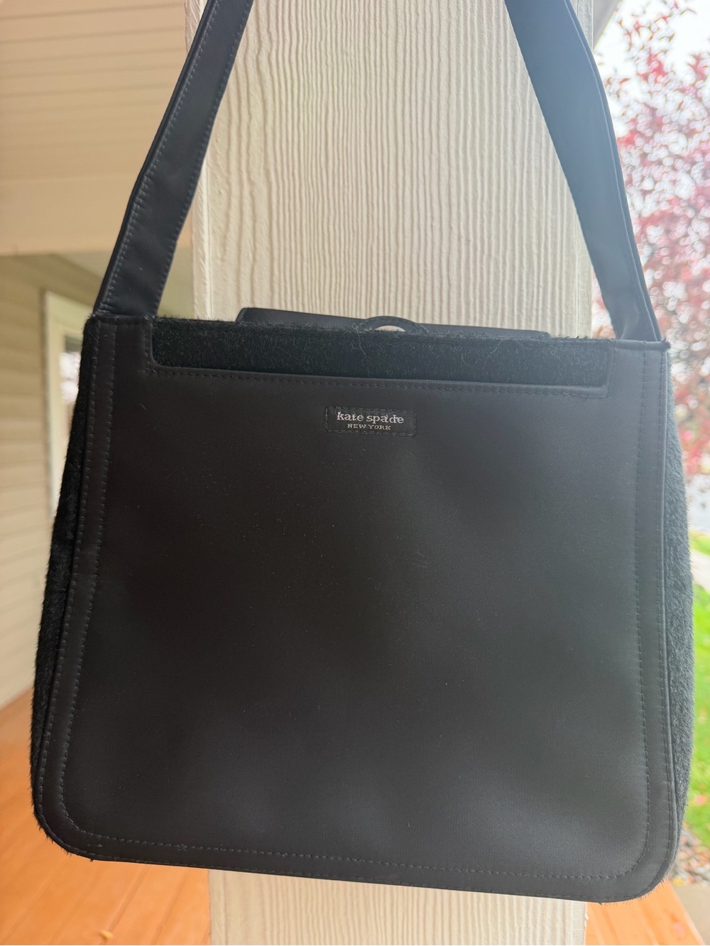 Kate Spade New York Black Nylon Pony Hair Shoulder Bag Tote